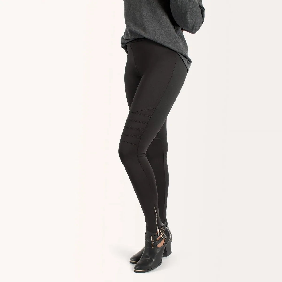 The Dressy Moto Legging in Black