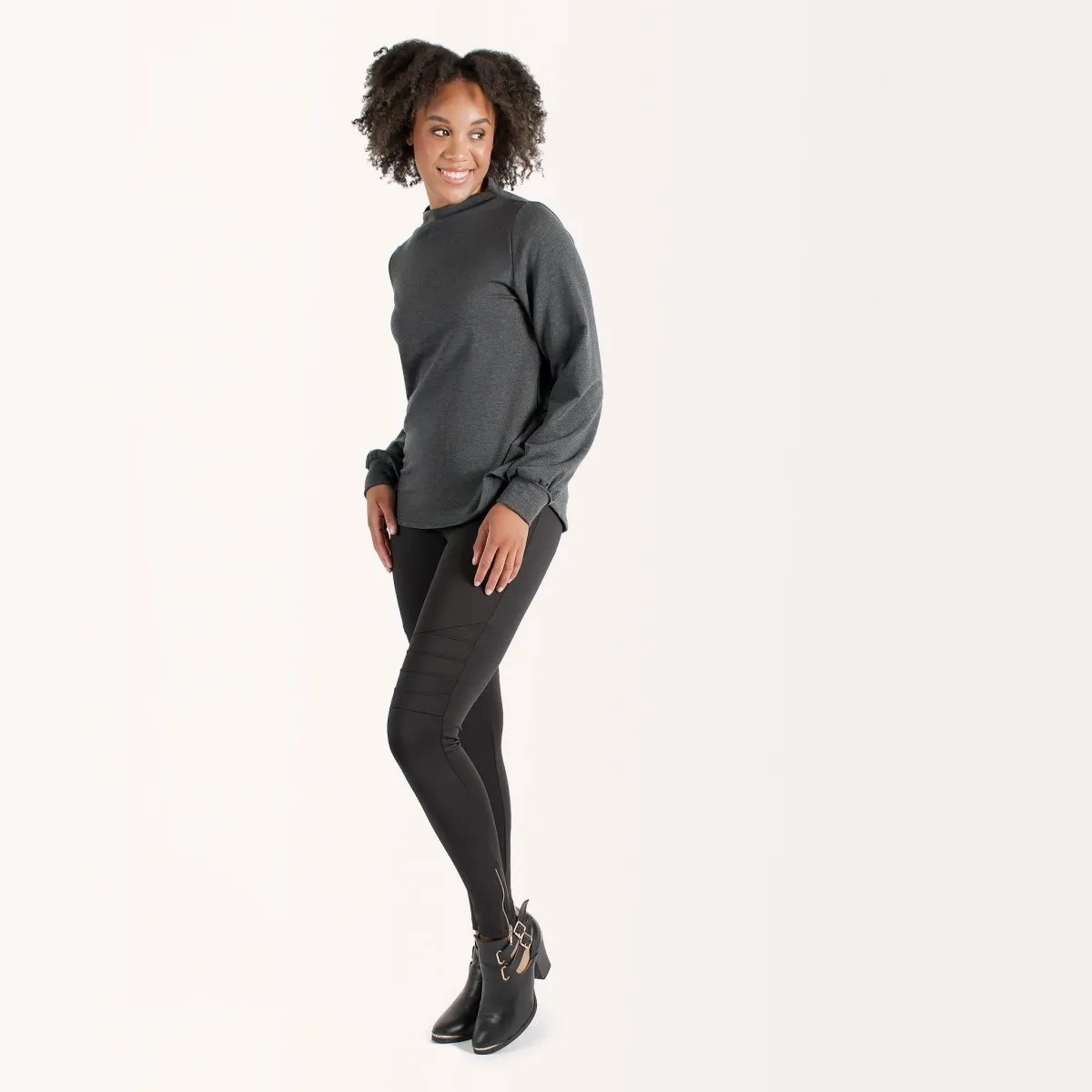 The Dressy Moto Legging in Black