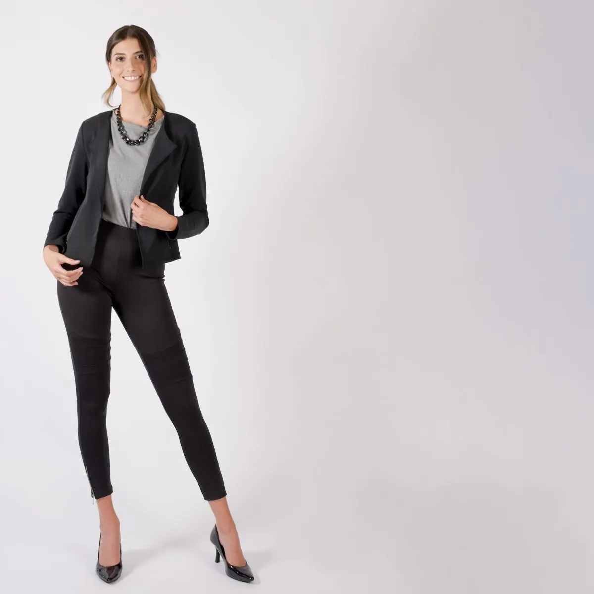 The Dressy Moto Legging in Black