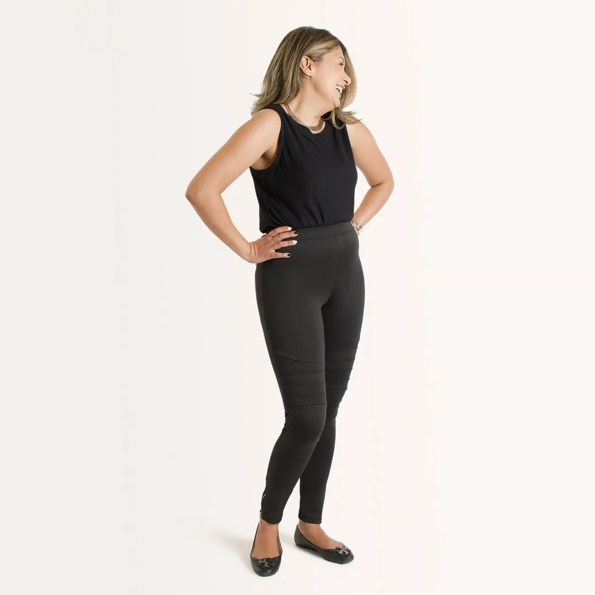 The Dressy Moto Legging in Black
