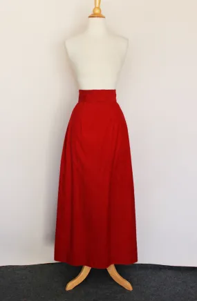 Vintage 1940s Does 1900s Red Corduroy Skirt