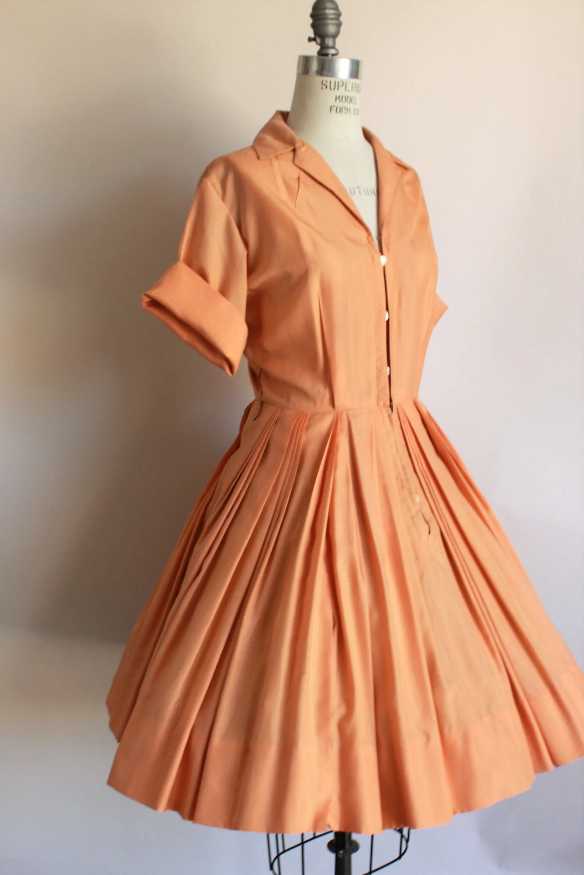Vintage 1960s Orange Shirtwaist Dress by I Magnin