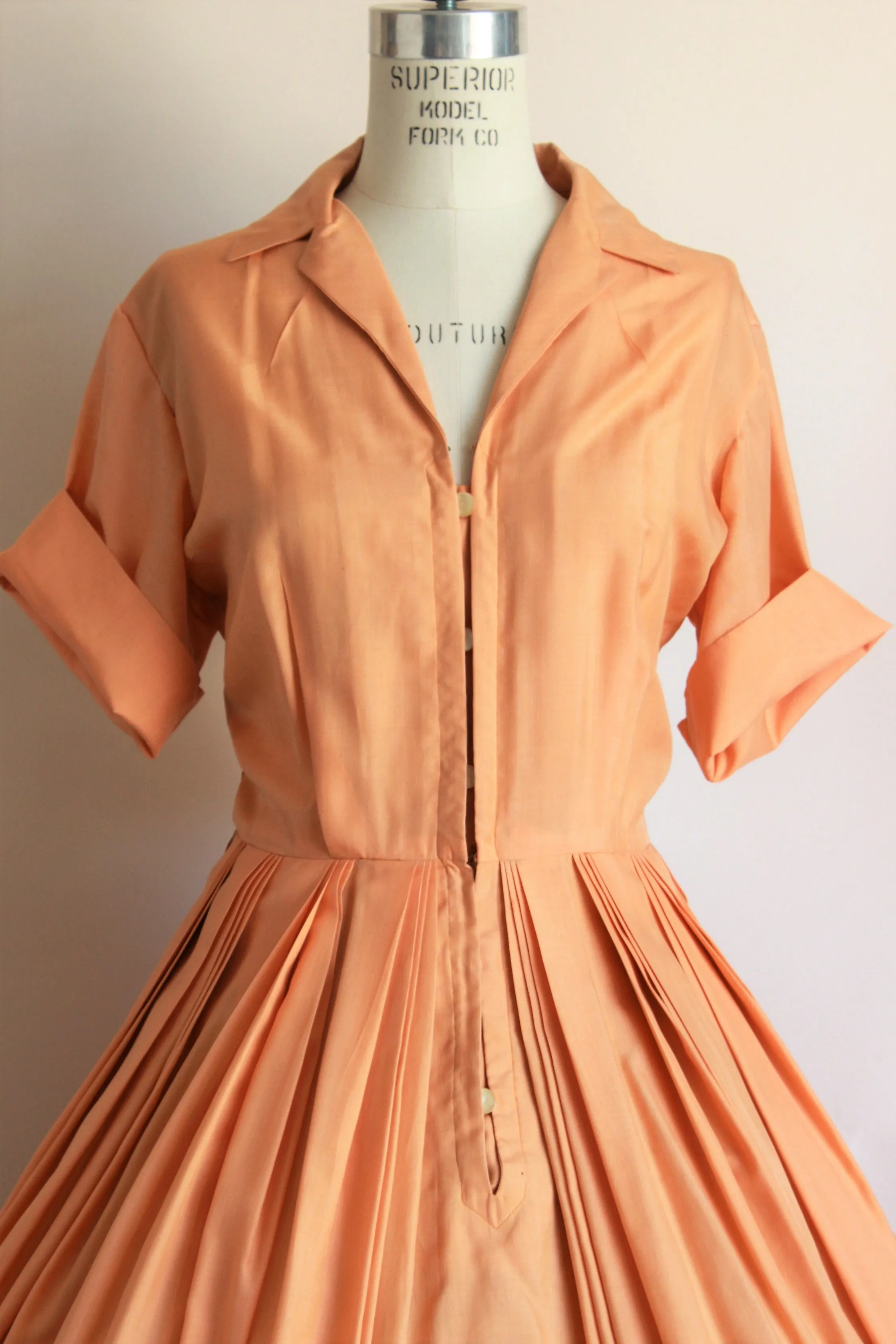 Vintage 1960s Orange Shirtwaist Dress by I Magnin
