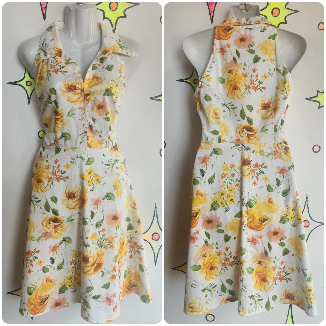 Vintage 90s does 50s | Retro Fairy Grunge Fit and Flare Mini Dress | Size M